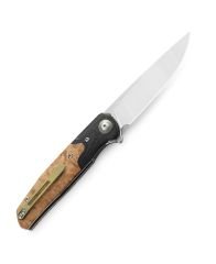 BESTECH ASCOT BG19D Ara Katman Karbon Fiber Ve G10 + Lightburl Ahşap Sap 14C28N Çelik Çakı