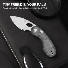 Kizer Microbe™ | Button Liner Lock™ | Norplex UltreX™ Micarta | 14C28N | KizerV™ 2742A2
