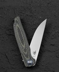 BESTECH ASCOT BG19B Karbon Fiber ve G10 Saplı Ara Katman D2 Çelik Çakı