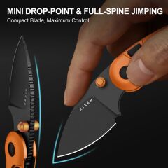 Kizer Microbe™ | Button Liner Lock™ | 14C28N | Aluminum | KizerV™ 2742A3