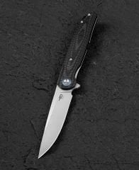 BESTECH ASCOT BG19A Karbon Fiber ve G10 Saplı Ara Katman D2 Çelik Çakı