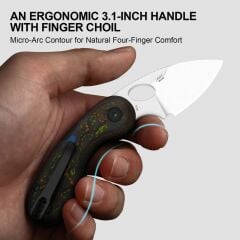 Kizer Microbe™ | Button Liner Lock™ | M390 | Camo Carbon 80's | KizerB™ 2742A1