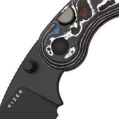 Kizer Microbe™ | Button Liner Lock™ | Ultra DLC | M390 | Fat Carbon | KizerB™ 2742A2