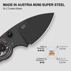 Kizer Microbe™ | Button Liner Lock™ | Ultra DLC | M390 | Fat Carbon | KizerB™ 2742A2