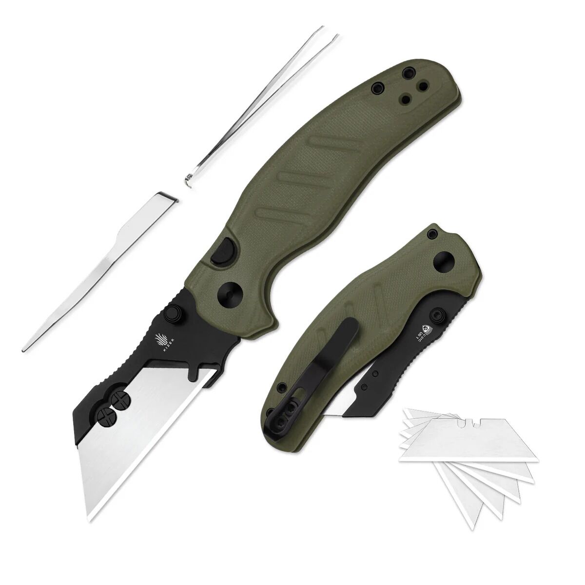 Kizer Sheepdog® Utility Knives | G10 Sap | 5Cr15MoV Çelik Çakı | V3488.29JSA2