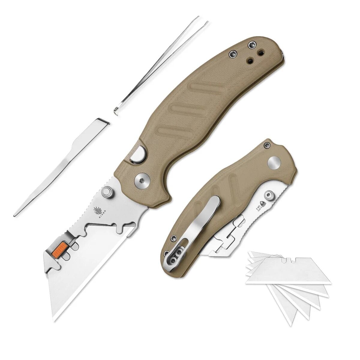Kizer Sheepdog® Utility Knives | Button Liner Lock™ | C01C Uti 2 | 5Cr15MoV | KizerV™ 3488.29JNA2