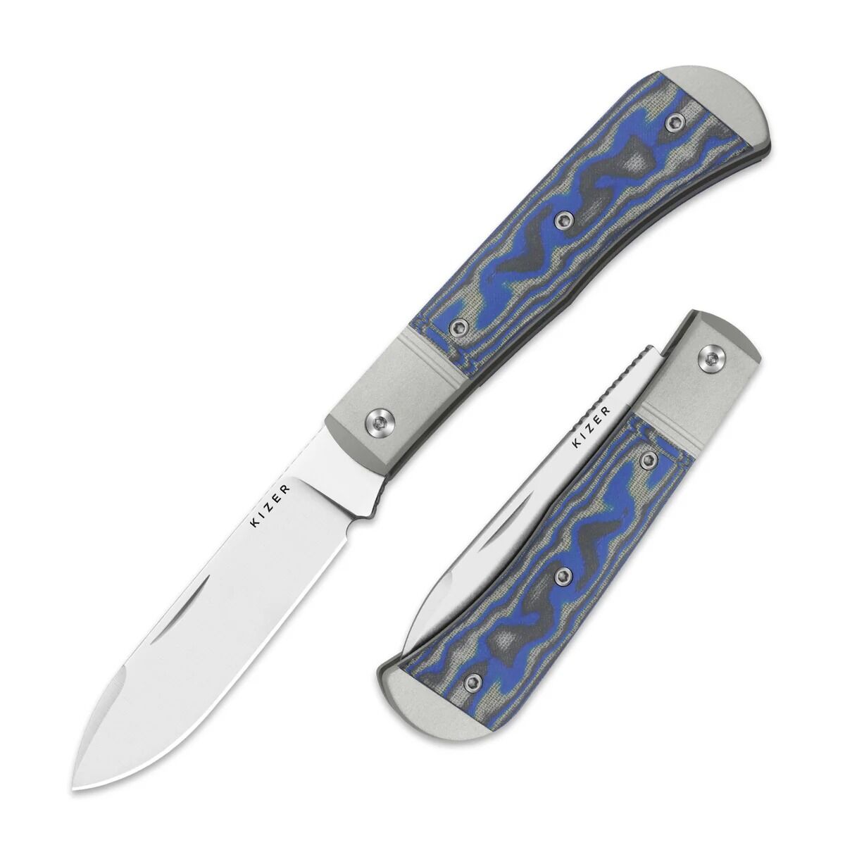 Kizer Trestle D | Girdap Desenli Mikarta Sap | Nitro V Çelik Çakı | V3760A2