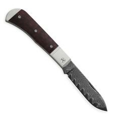 Kizer Trestle D | Alüminyum + Leopar Ağacı Sap | Damascus Çelik Çakı | V3760A3