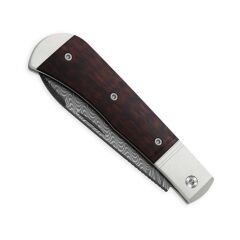 Kizer Trestle D | Alüminyum + Leopar Ağacı Sap | Damascus Çelik Çakı | V3760A3