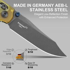 Kizer Pokiman CC | Clutch Lock™ | Clip Point | Four-Finger Full Grip | Clear PEI | KizerV™ 3789A3