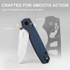 Kizer Pokiman CC | Clutch Lock™ | Clip Point | Four-Finger Full Grip | Aluminum | KizerV™ 3789A4