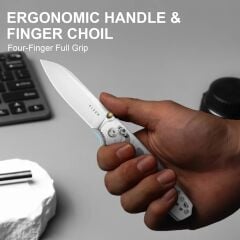 Kizer Pokiman CS | Clutch Lock™ |Sheepsfoot | Four-Finger Full Grip | Clear Acrylic | KizerV™ 3789A5