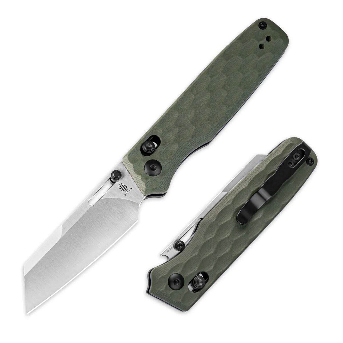 Kizer Task | 154CM | Green G10 - Satin | KizerV™ 3641C3