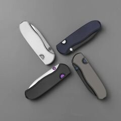 Kizer Drop Bear® Zero | Button Liner Lock™ | M390 + Satin + Hollow Grind | Alumium | KizerB™ 3619BDA4