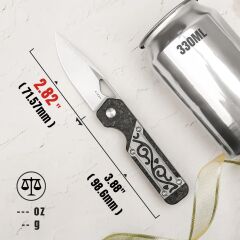 Kizer Mini Militaw® | Titanyum + Karbon Fiber Sap | S45VN Çelik Çakı | Ki3634SA4