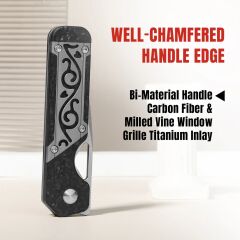 Kizer Mini Militaw® | Titanyum + Karbon Fiber Sap | S45VN Çelik Çakı | Ki3634SA4