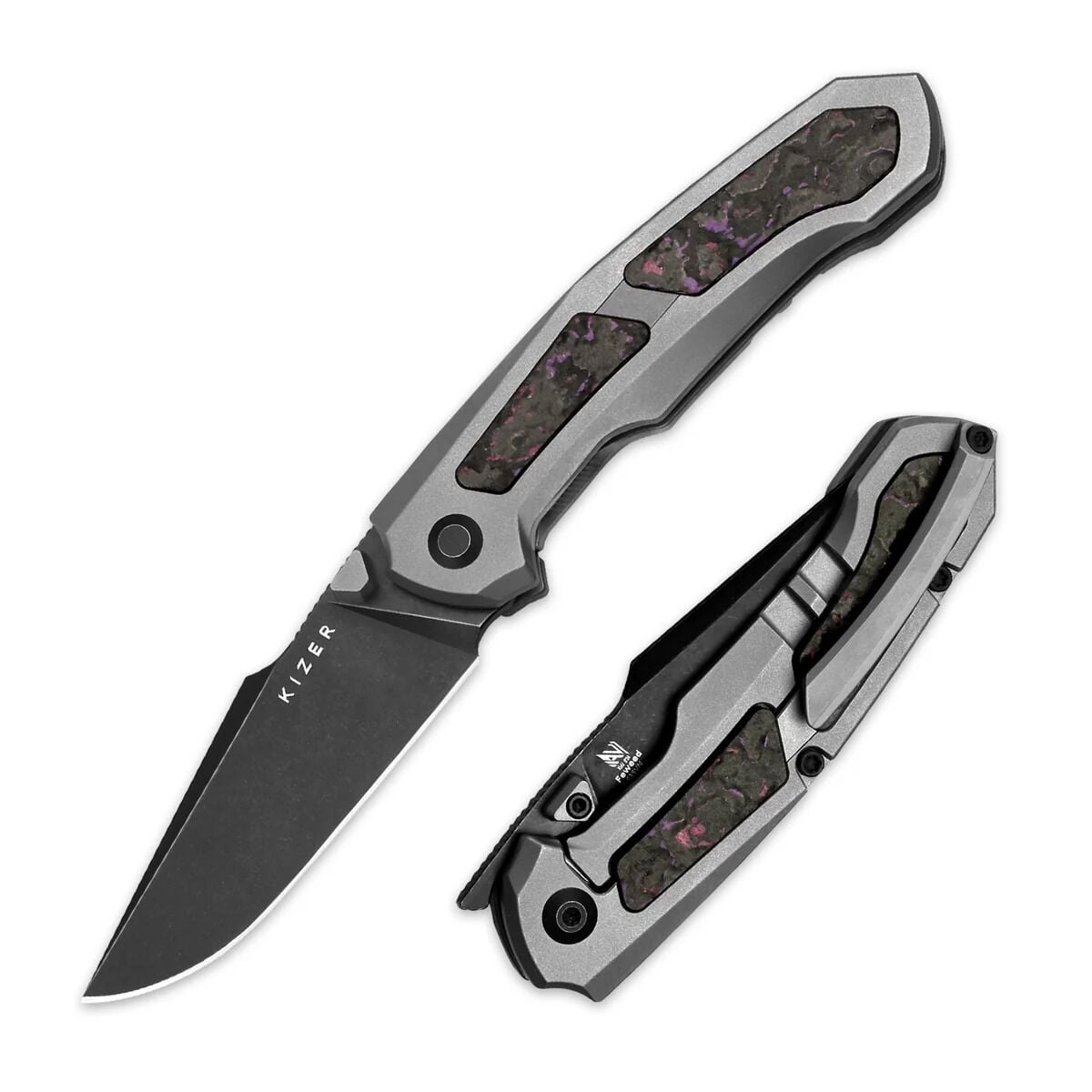 Kizer Feweed | S35VN | Titanium+ Fat Carbon（Purple haze）| KizerB™ 3694A1