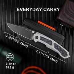 Kizer Feweed | S35VN | Titanium+ Fat Carbon（Purple haze）| KizerB™ 3694A1