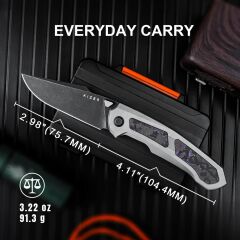 Kizer Feweed | Titanyum + Fat Karbon Sap | S35VN Çelik Çakı | Ki3694A1