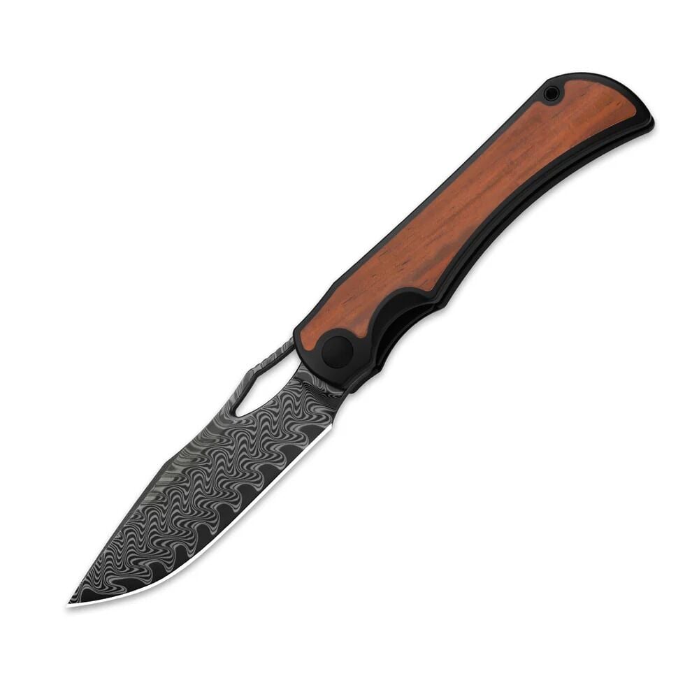 Kizer Allure | Titanyum + Panama Gül Ağacı Sap | Damascus Çelik Çakı | Ki4763LDA3