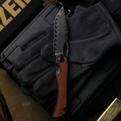 Kizer Allure | Titanyum + Panama Gül Ağacı Sap | Damascus Çelik Çakı | Ki4763LDA3