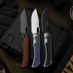 Kizer Allure | Balanced Form | Black Acid Damascus | Titanium & Panama Rosewood | KizerB™ 4763LDA3