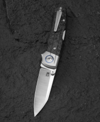 BESTECH TONIC BT2204D Titanyum+Mermer Karbon Fiber Kakma Sap: 2,89'' M390 Blade