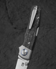 BESTECH TONIC BT2204D Titanyum+Mermer Karbon Fiber Kakma Sap: 2,89'' M390 Blade