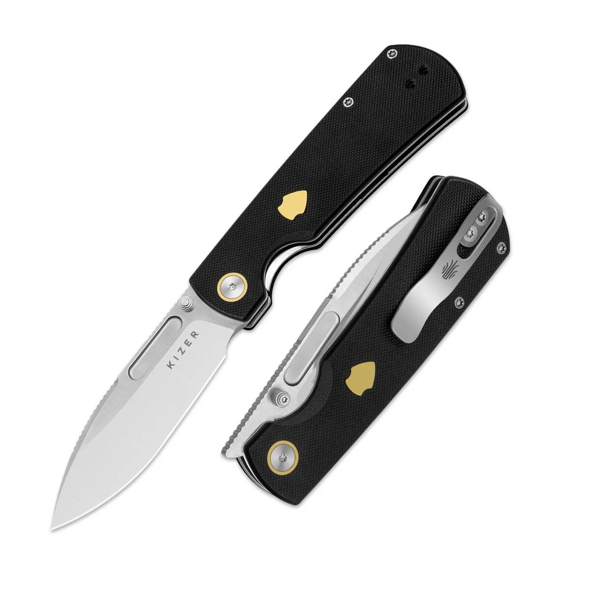 Kizer Retro | Pirinç + G10 Sap | Nitro V Çelik Çakı | V4726A2