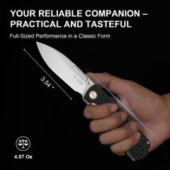 Kizer Retro | Pirinç + G10 Sap | Nitro V Çelik Çakı | V4726A2