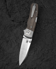 BESTECH TONIC BT2204C Titanyum+Yeşil Kanvas Micarta Kaplamalar Sap: 2,89'' M390 Blade