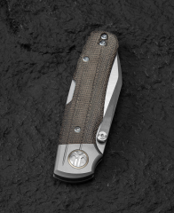 BESTECH TONIC BT2204C Titanyum+Yeşil Kanvas Micarta Kaplamalar Sap: 2,89'' M390 Blade