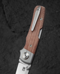 BESTECH TONIC BT2204B Titanyum + Doğal Kanvas Micarta Kaplamalar Sap: 2,89'' M390 Blade