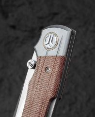 BESTECH TONIC BT2204B Titanyum + Doğal Kanvas Micarta Kaplamalar Sap: 2,89'' M390 Blade