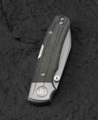 BESTECH TONIC BT2204A Titanyum+Siyah Kanvas Micarta Kaplama Sap M390 Çelik Çakı