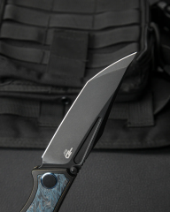 BESTECH TOGATTA BT2102H Titanyum +Siyah Ve Mavi Karbon Fiber Kakma Sap: 3,74'' M390 Blade