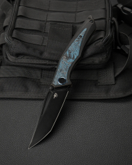 BESTECH TOGATTA BT2102H Titanyum +Siyah Ve Mavi Karbon Fiber Kakma Sap: 3,74'' M390 Blade