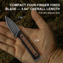 Kizer Whiskey Jack | G10 + Mkuruti Ağacı Sap | Damascus Bıçak | 1108A2
