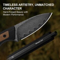 Kizer Whiskey Jack | Acid-washed Damascus | G10 & Mkuruti Wood | Skeletonized Tang | KizerV™ 1108A2