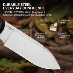 Kizer Drop Bear® Fix 3 | G10 Sap | 14C28N Çelik Bıçak | 1101A1