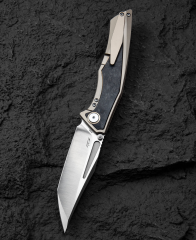 BESTECH TOGATTA BT2102F Titanyum+Mermer Karbon Fiber Kakma Kolu: 3,74'' M390 Blade