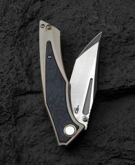 BESTECH TOGATTA BT2102F Titanyum+Mermer Karbon Fiber Kakma Kolu: 3,74'' M390 Blade