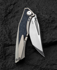 BESTECH TOGATTA BT2102F Titanyum+Mermer Karbon Fiber Kakma Kolu: 3,74'' M390 Blade