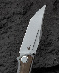 BESTECH TOGATTA BT2102D Titanyum+Yeşil Kanvas Micarta Kakma Sap 3,74'' M390 Blade
