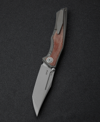 BESTECH TOGATTA BT2102A Titanyum + Doğal Kanvas Micarta Kakma Sap 3,74'' M390 Blade