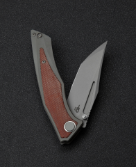 BESTECH TOGATTA BT2102A Titanyum + Doğal Kanvas Micarta Kakma Sap 3,74'' M390 Blade