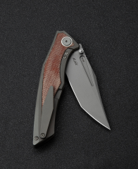 BESTECH TOGATTA BT2102A Titanyum + Doğal Kanvas Micarta Kakma Sap 3,74'' M390 Blade