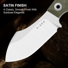 Kizer Rook | AEB-L | Micarta | Fixed Blade | KizerV™ 1090A4