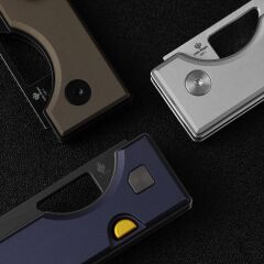 Kizer Little Ringbo | Kizer Button Liner Lock™ | Aluminum | AEB-L PVD Coating & Stonewashed | KizerV™ 3708A3