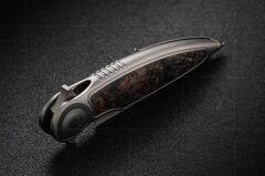 Rike Knife Viper 2-B-P/OCF Plain Integral Handle With Orange Carbon Fiber Inlay Bohler M398 Çakı